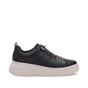 Rieker Curvy Sole Elastic Laced Trainer - Black